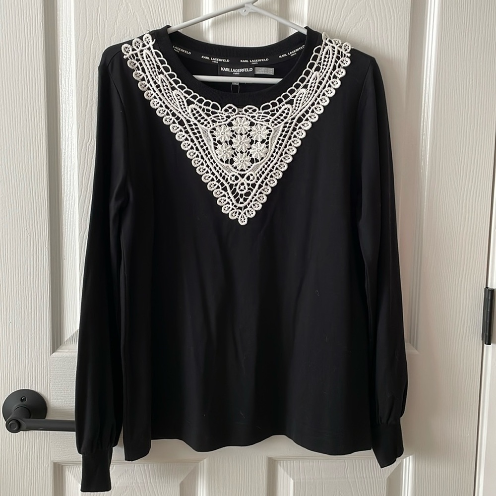 Karl Lagerfeld crochet appliqué sweatshirt